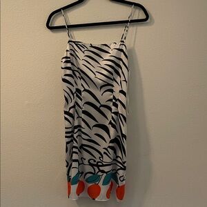 STAUD Zebra Print Dress with Orange Accents Size 2